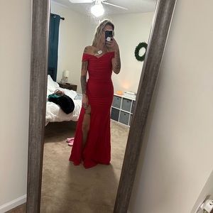 Red formal gown